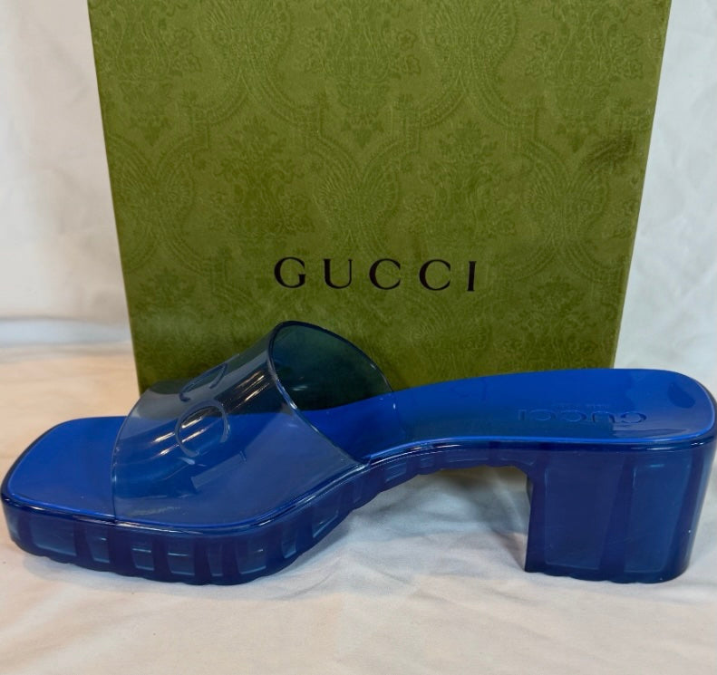 Gucci Rubber Slide Sandals Size 38
