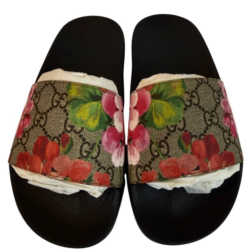Gucci GG Blooms Supreme Floral Slides Size 36