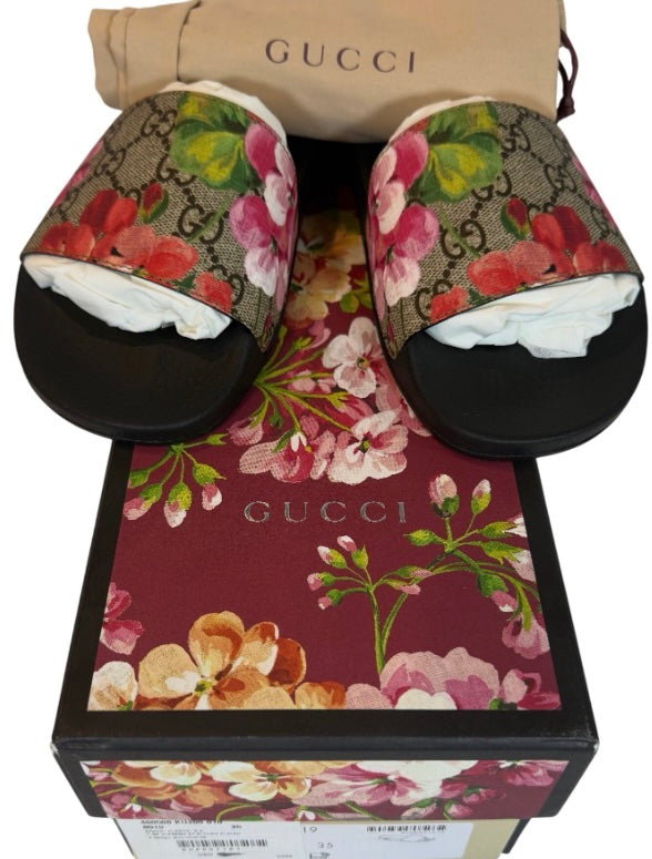Gucci GG Blooms Supreme Floral Slides Size 36