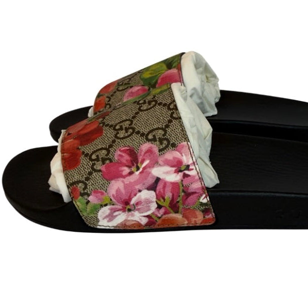 Gucci GG Blooms Supreme Floral Slides Size 36