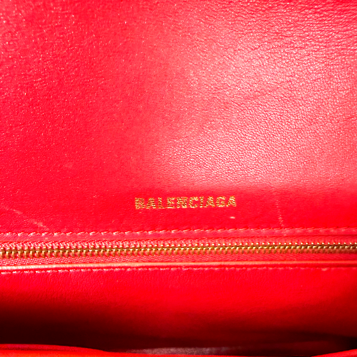Balenciaga Hourglass Medium Top Handle Bag - Vibrant Red Leather
