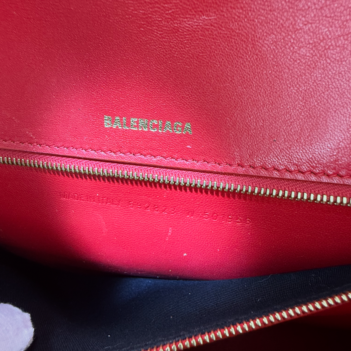 Balenciaga Hourglass Medium Top Handle Bag - Vibrant Red Leather