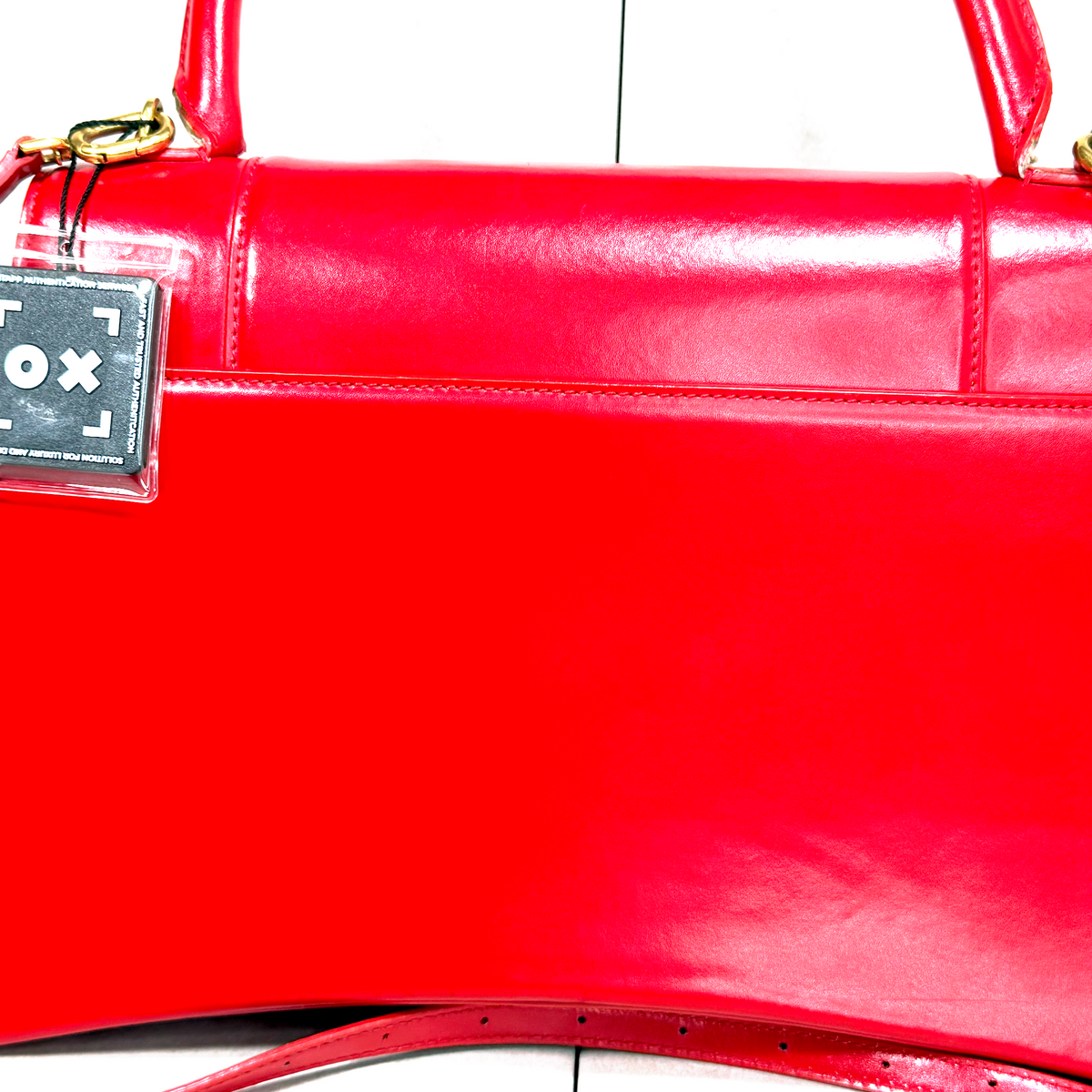 Balenciaga Hourglass Medium Top Handle Bag - Vibrant Red Leather