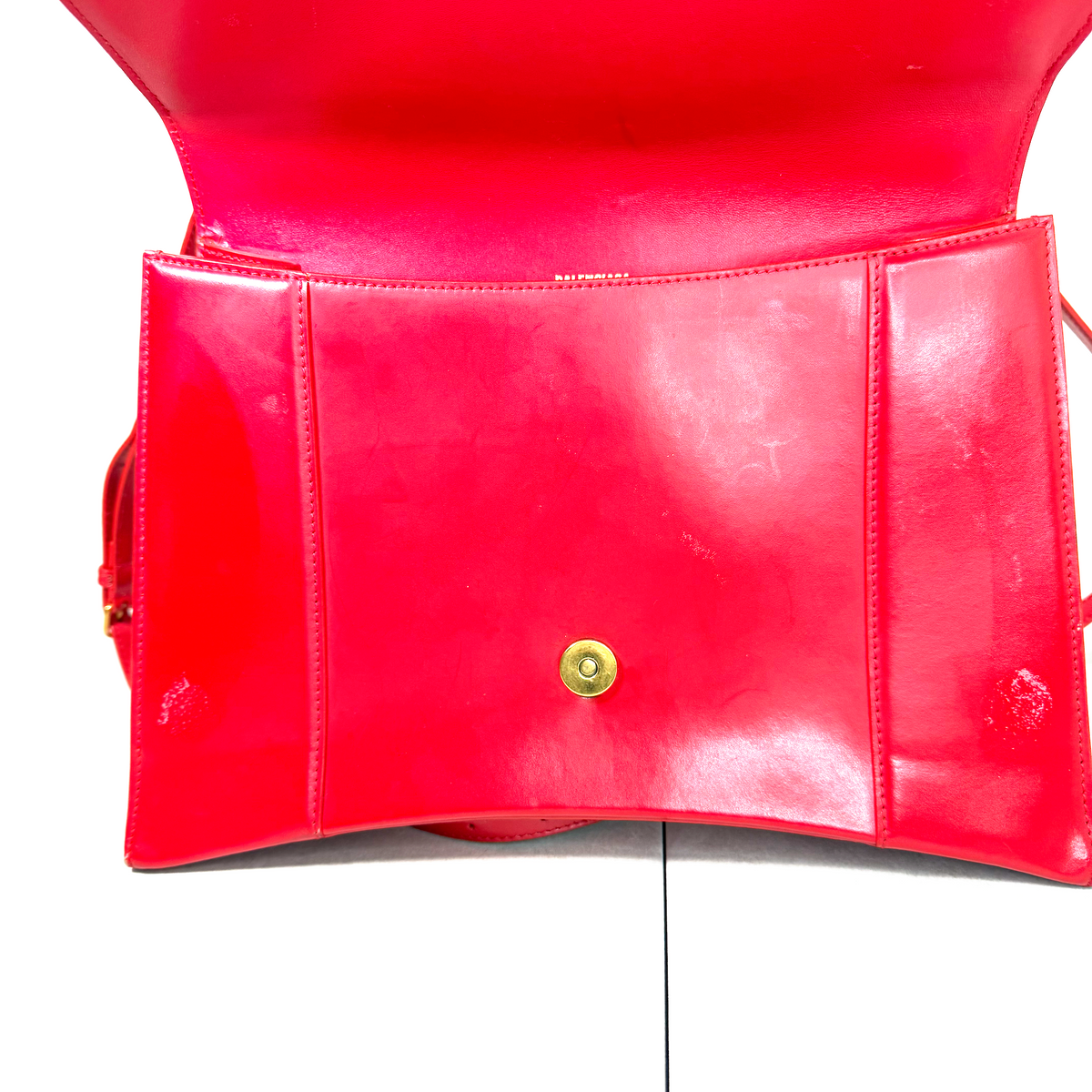Balenciaga Hourglass Medium Top Handle Bag - Vibrant Red Leather