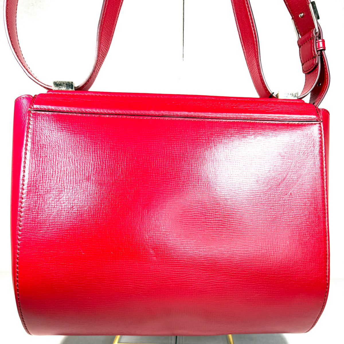 Givenchy Medium Pandora’s Box Crossbody Bag – Red Textured Leather