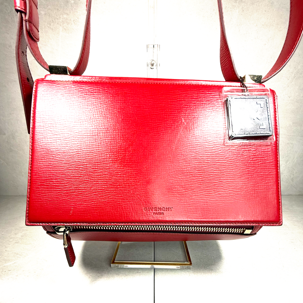 Givenchy Medium Pandora’s Box Crossbody Bag – Red Textured Leather