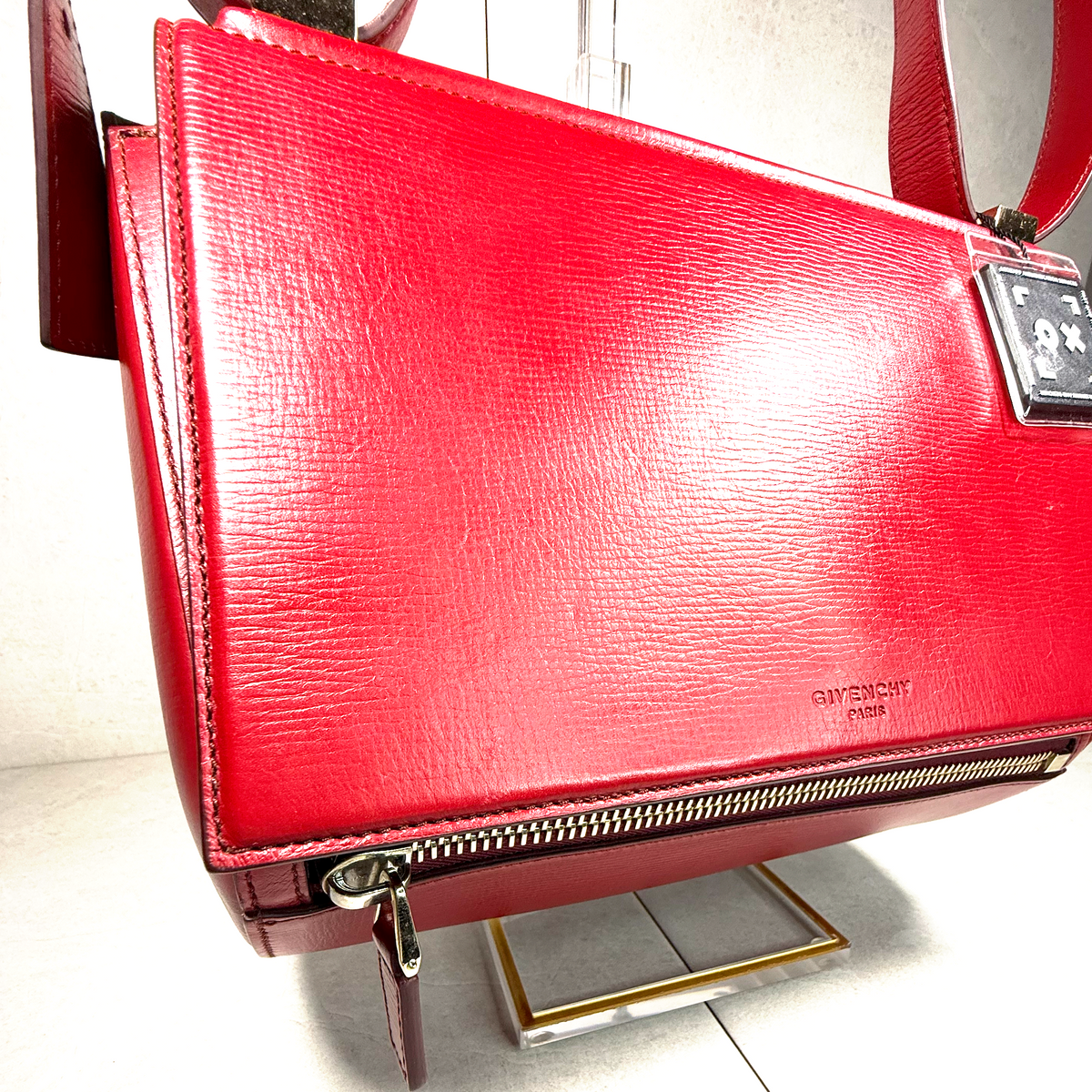 Givenchy Medium Pandora’s Box Crossbody Bag – Red Textured Leather