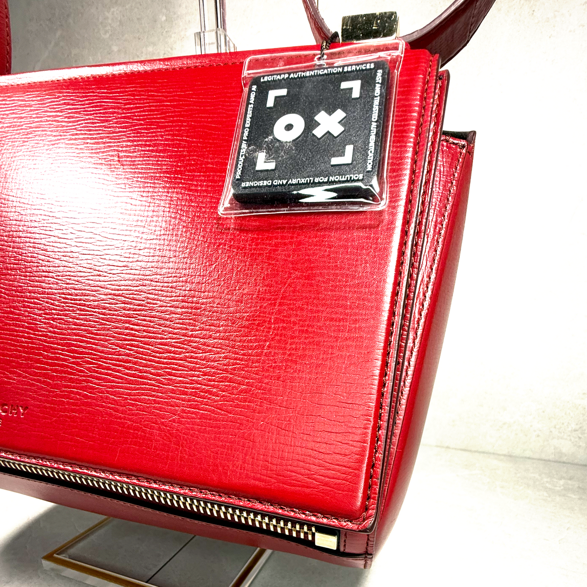 Givenchy Medium Pandora’s Box Crossbody Bag – Red Textured Leather