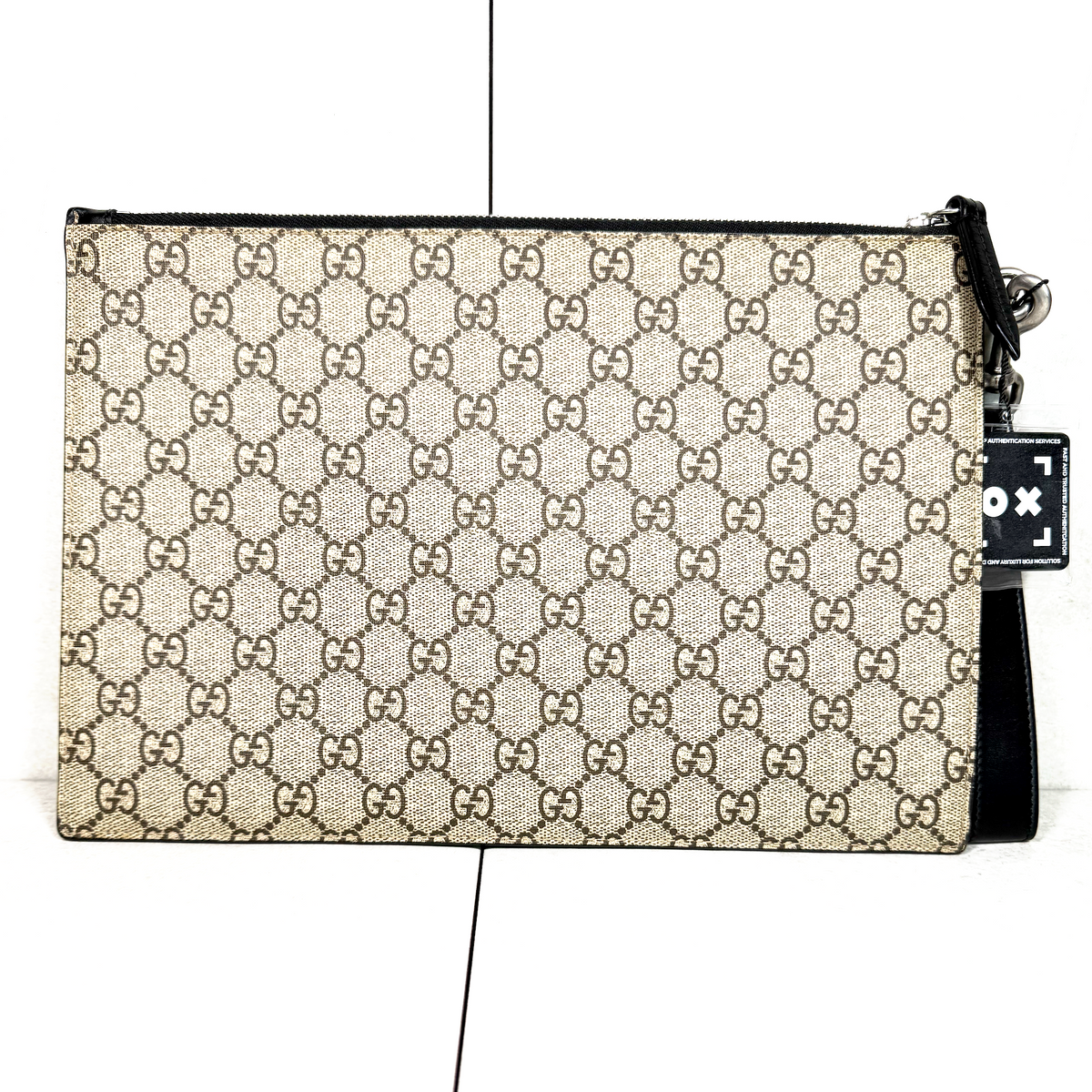 Gucci GG Supreme Kingsnake Zip Pouch / Wristlet Clutch
