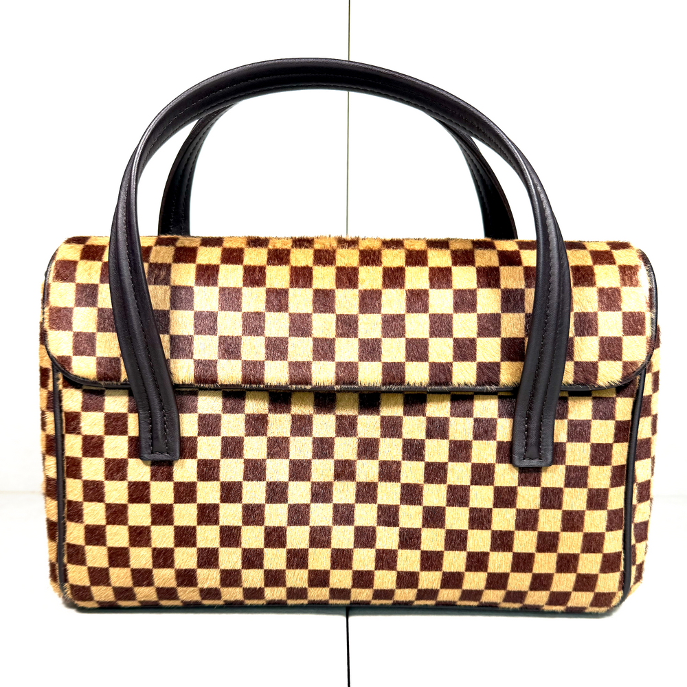 Rare Vintage Louis Vuitton Damier Sauvage Lionne Bag – Calf Hair Top Handle