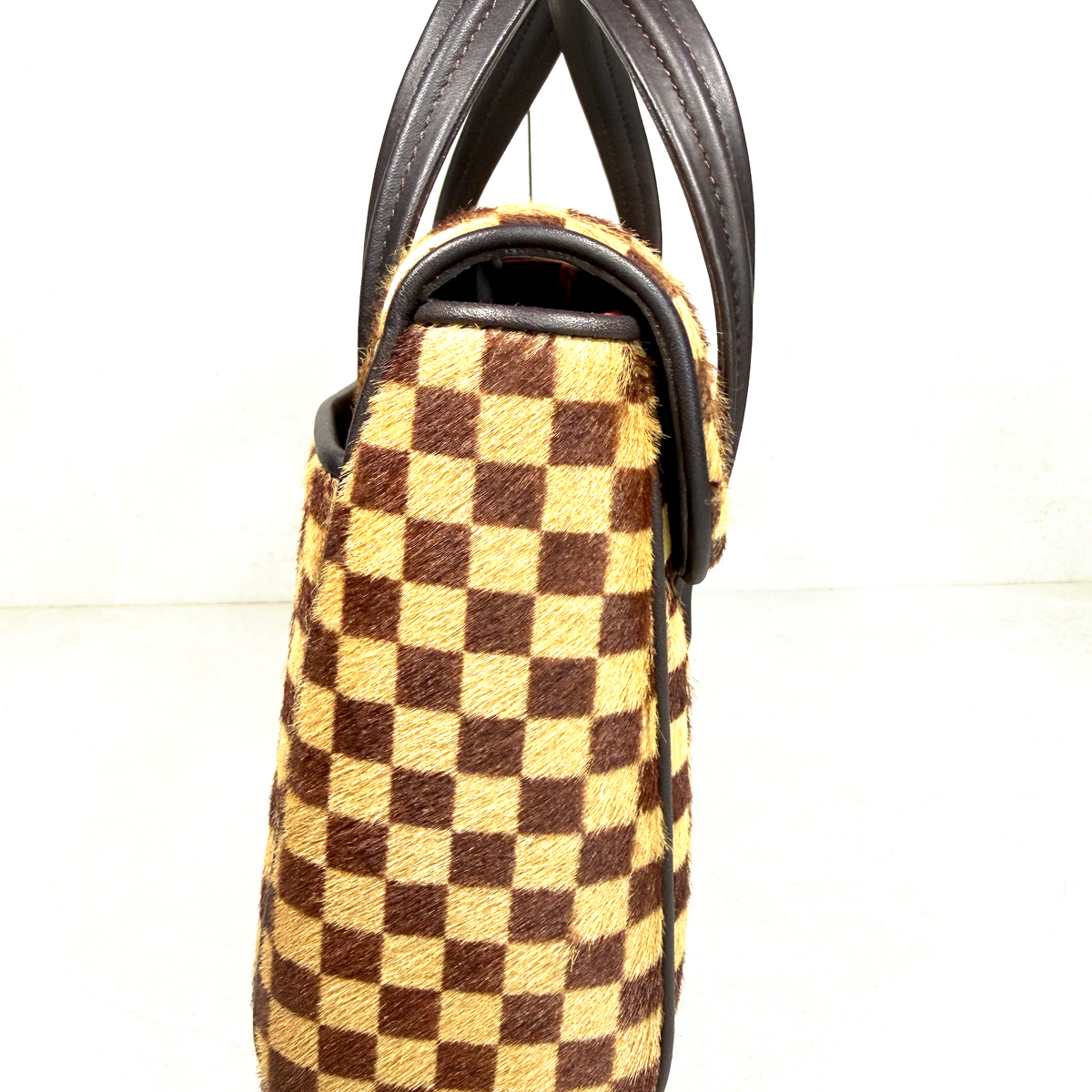 Rare Vintage Louis Vuitton Damier Sauvage Lionne Bag – Calf Hair Top Handle