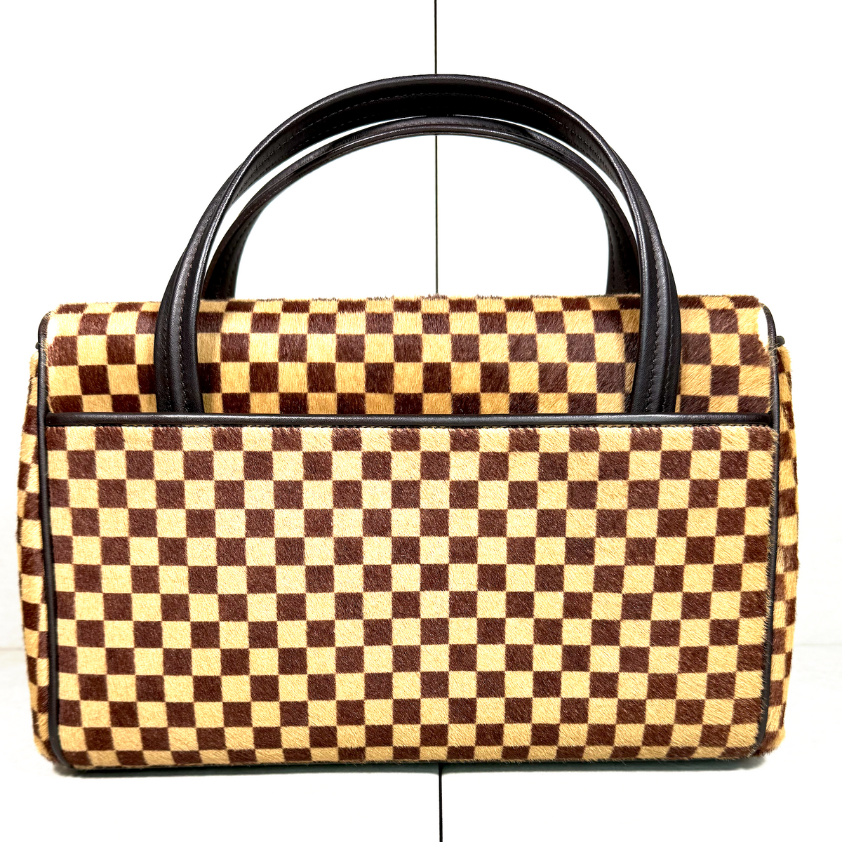 Rare Vintage Louis Vuitton Damier Sauvage Lionne Bag – Calf Hair Top Handle