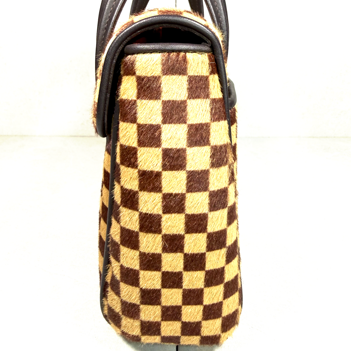Rare Vintage Louis Vuitton Damier Sauvage Lionne Bag – Calf Hair Top Handle