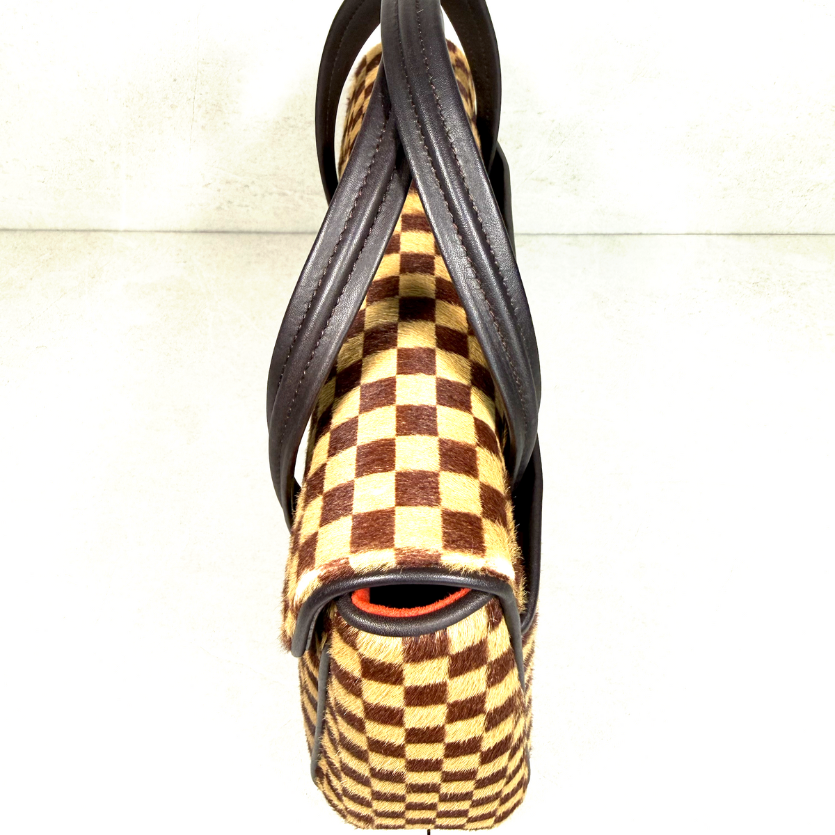 Rare Vintage Louis Vuitton Damier Sauvage Lionne Bag – Calf Hair Top Handle