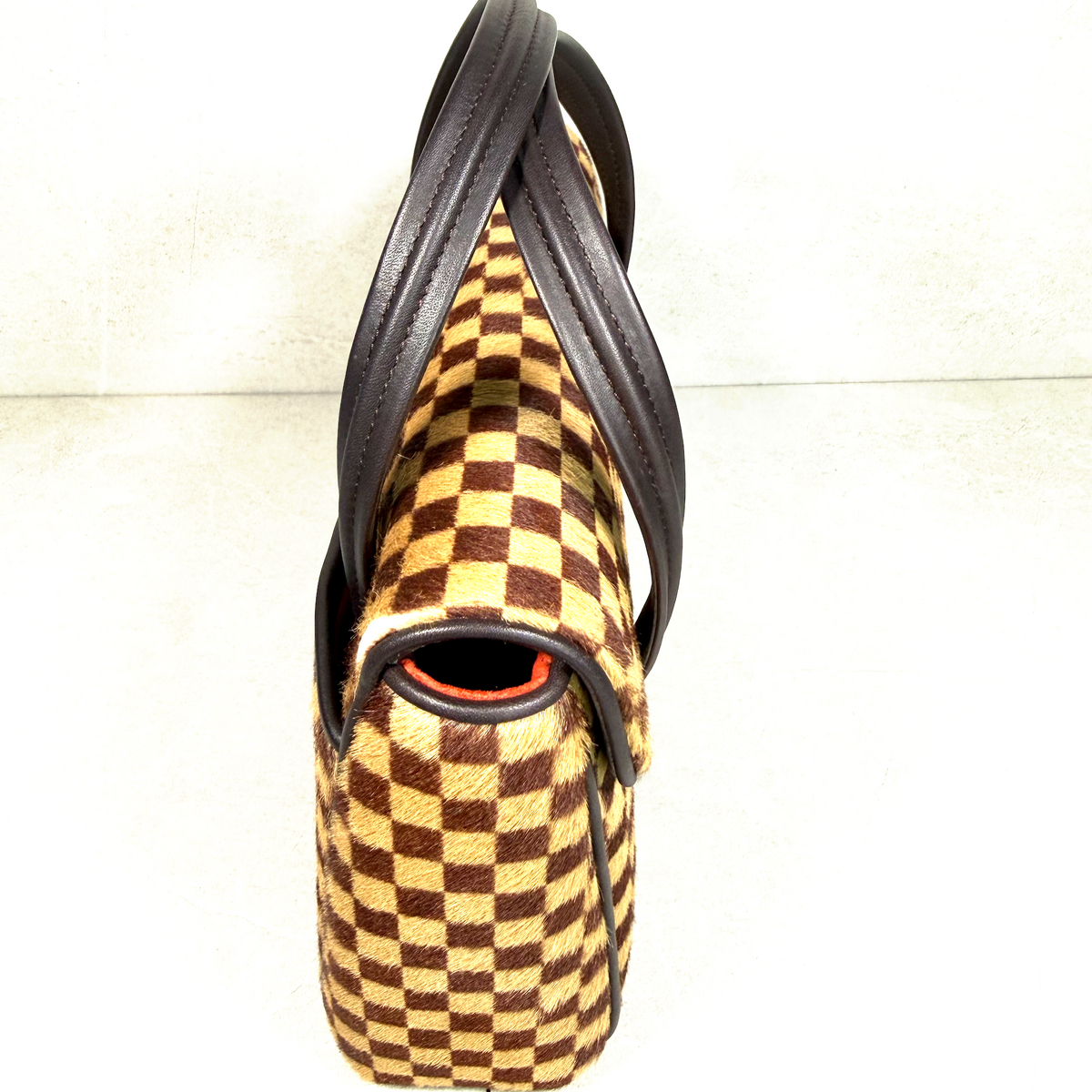 Rare Vintage Louis Vuitton Damier Sauvage Lionne Bag – Calf Hair Top Handle