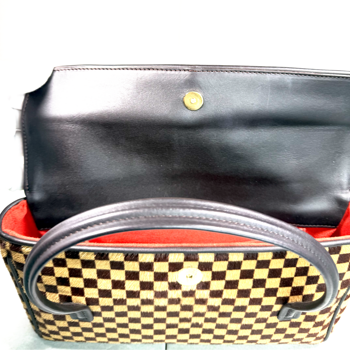 Rare Vintage Louis Vuitton Damier Sauvage Lionne Bag – Calf Hair Top Handle