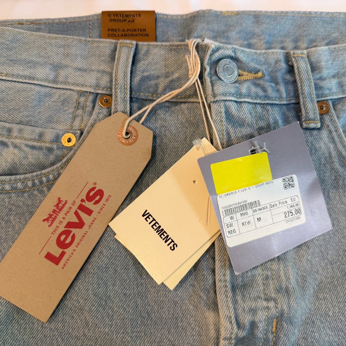 Vetements x Levi's Collab Womens Medium Denim Mini Skirt