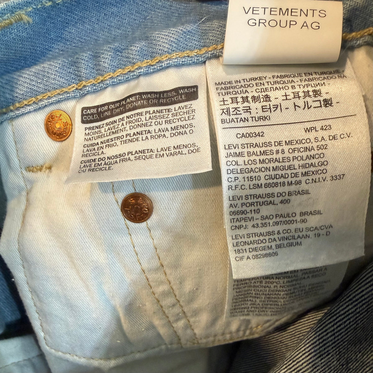 Vetements x Levi's Collab Womens Medium Denim Mini Skirt