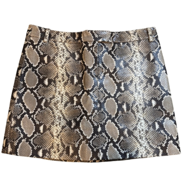 The Kooples Snakeskin Print Calfskin Leather Mini Skirt - French size 2 (US size 6)