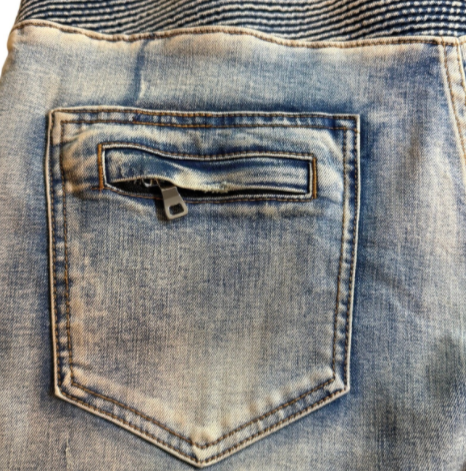 Balmain Paris Light Wash Blue Biker Moto Jeans - Men's Size 34x34