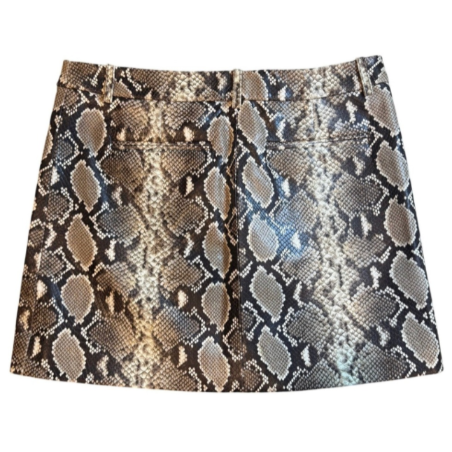 The Kooples Snakeskin Print Calfskin Leather Mini Skirt - French size 2 (US size 6)