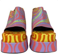 Versace Medusa Music Platform Mules Size 37