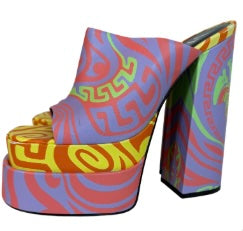 Versace Medusa Music Platform Mules Size 37