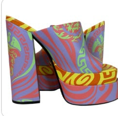 Versace Medusa Music Platform Mules Size 37