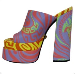 Versace Medusa Music Platform Mules Size 37